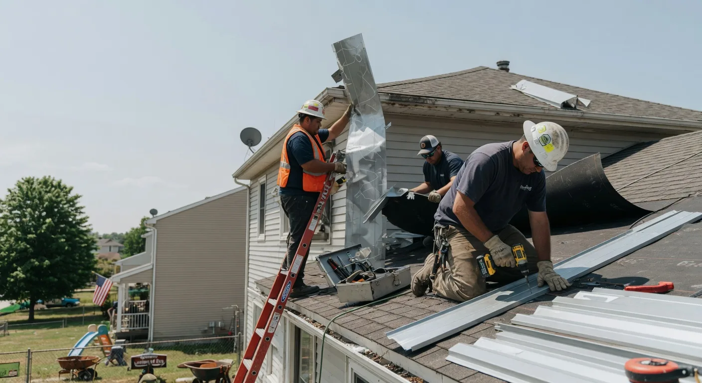 Storm Damage Metal Roof Repair in West Chesterfield, NH